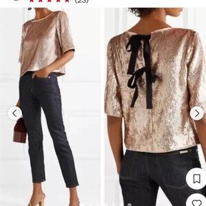 JCREW Gold Sequin Top 4P